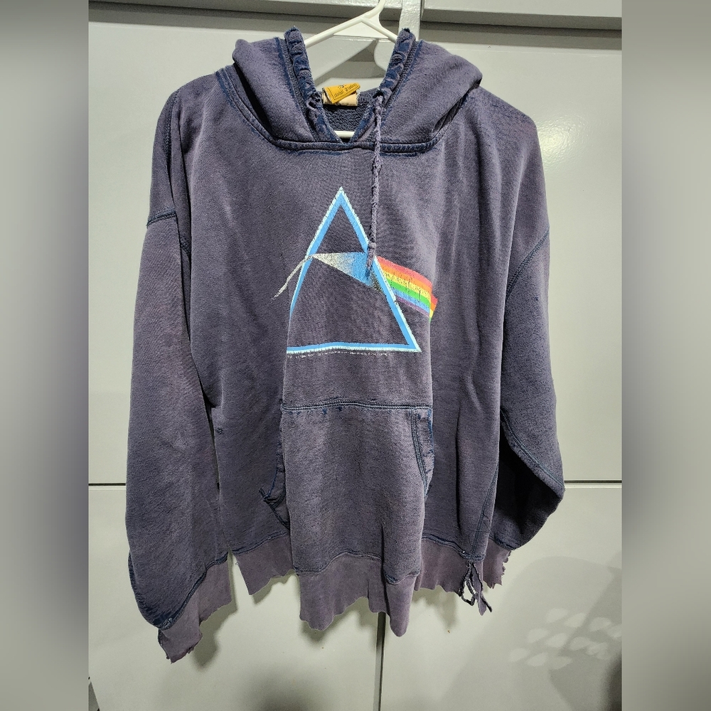 Vintage Dark Blue Perfectly Distressed Pink Floyd Hoodie